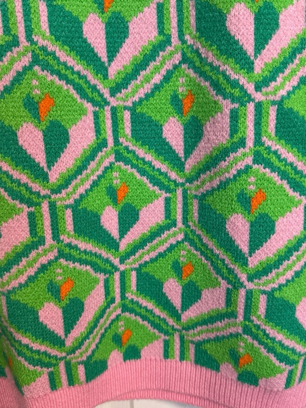 THML Pink, Green & Orange Geometric Knit Short-Sleeve Sweater - Picture 5 of 5